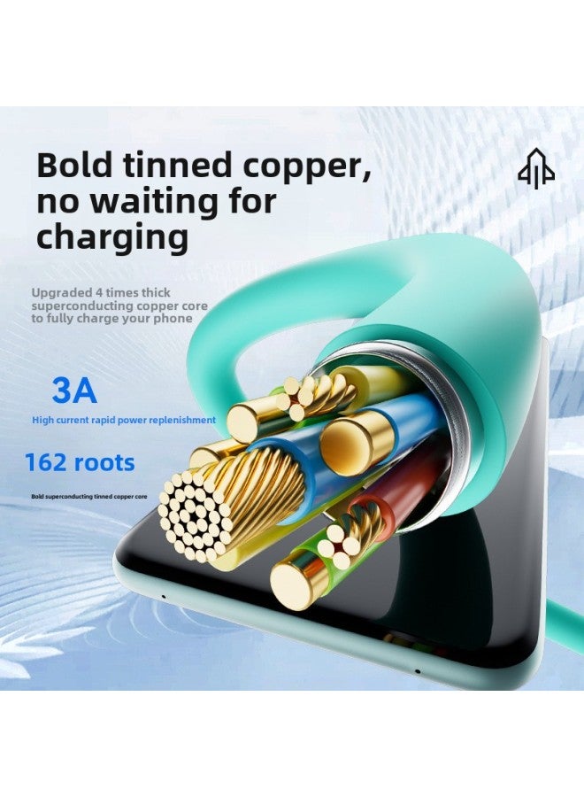 TYPEC 100w Android Fast Charging Data Cable Huawei Glory Suitable For Apple 7-16 Mobile Phone Charging Cable-Color:Green-Model:Typec To Typec 【can Charge Apple 15-16】 0.25m - Image 4